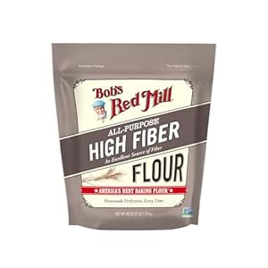Bob’s Red Mill All Purpose High Fiber Flour - 3 lb Bag, 1-to-1 Baking Substitute, Excellent Source of Fiber, Non-GMO, Kosher