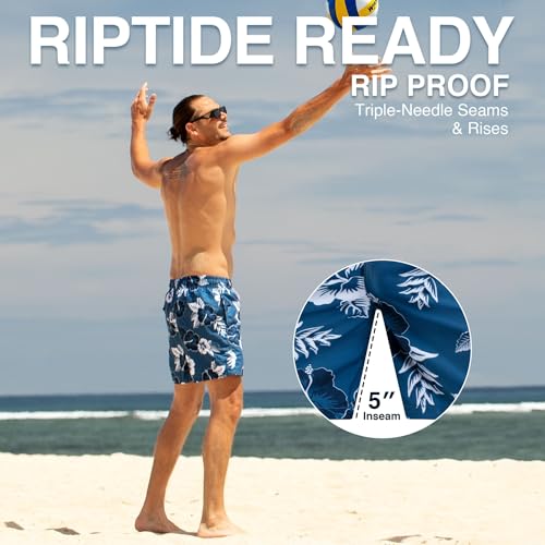 Image of Kanu Surf Men's Big Viper Extended Size Stripe Swim Trunk