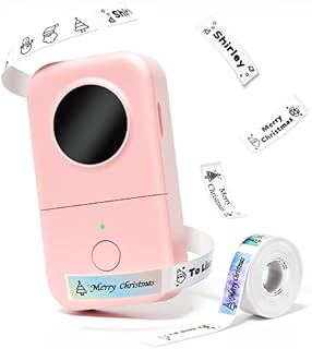 Phomemo D30 Label Maker Thermal Bluetooth Label Printer Handheld With 1 Roll Label,Mini Sticker Label Maker Machine,Wireless Label Machine For,Home,Office,School,For Android & IOS Smart Devices -Pink