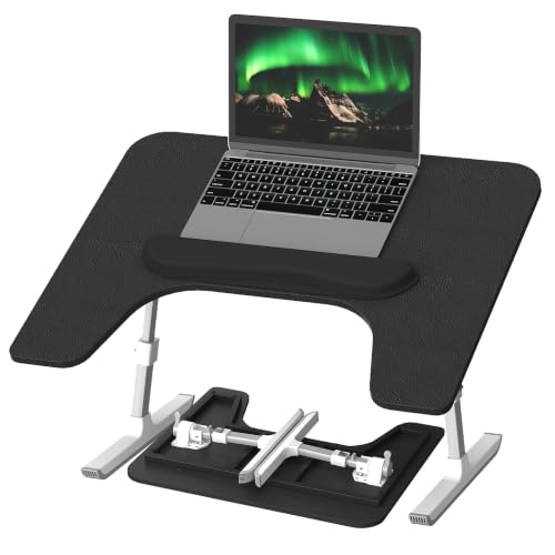 Lap Desk for Bed & Couch, Couch Lap Desk for Adults with Arm Rest, Ergonomic Laptop Desk, Adjustable Height & Angle Bed Table for Working, Reading & Gaming