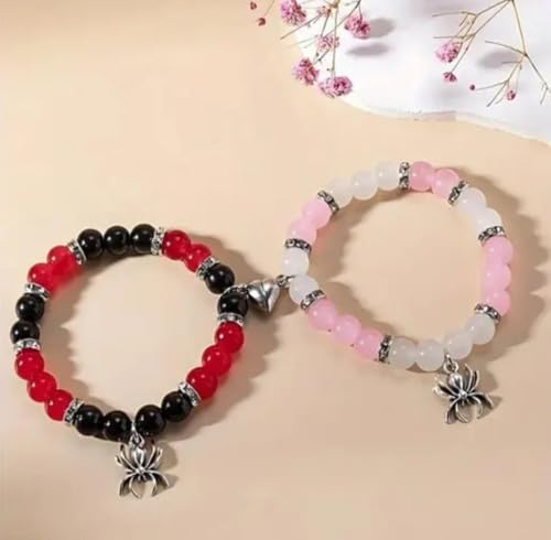 Image of Spiderman Kitty Magnetic Friendship Bracelets, Couple's Bracelets, Valentine's Day Gifts for BFF, BF, GF, Women, Men, Girls, Kids