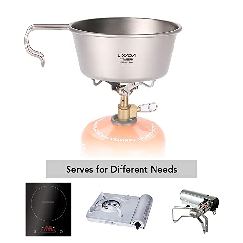 Lixada Titanium Bowl Cooking 350Ml/520Ml Tableware Bowl With Handle Food Fruit Salad Container For Outdoor Camping Hiking Backpacking Picnic #TOP6