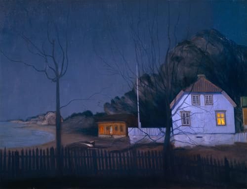 Peinture sur Toile le manoir Sohlberg 60x90cm pour Rompre la Monotonie d'un Mur Vide