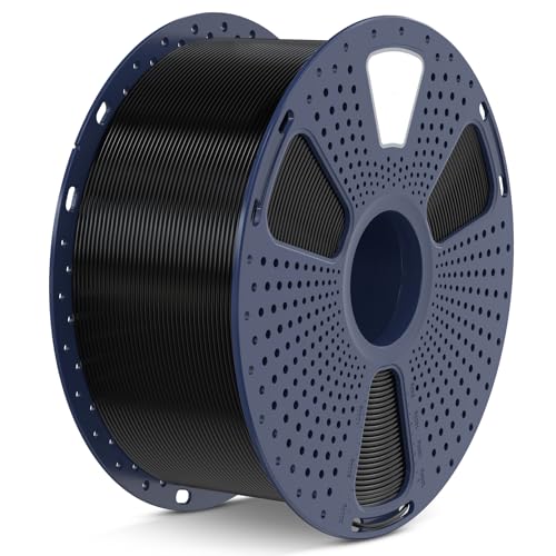 SUNLU Large Spool 3KG PETG Filament, 3D Printer Filament PETG 1.75mm, Highly Resilient, Resistant to Impact and Damage, Big Roll Filament, 3kg Spool(6.6 lbs), Black.