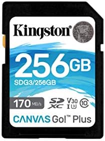 Kingston SDG3/256GB SD Card (256GB SDXC Canvas Go Plus 170R C10 UHS-I U3 V30 )