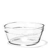 vielseitig kombinierbar LEONARDO HOME Glasschale Mio, Ø 25 cm, 2,7 Liter, Servier-Schale Dessert, Suppe, Salat, eckig, stapelbar, spülmaschinenfest, 019089