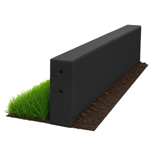 Vivol Gummi Randsteine - Rasenkantensteine - 100x25cm - 50mm dick - Schwarz - Fallschutz mit TÜV - Geeignet...