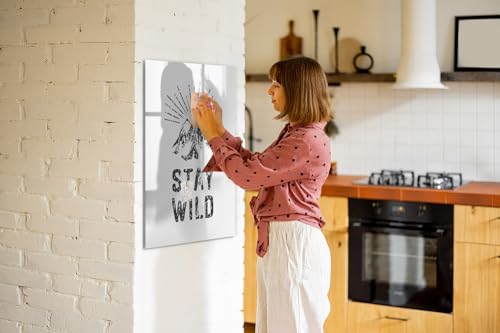 Tableau magnétique en verre avec marqueur effaçable et éponge pour affichage mural - 2