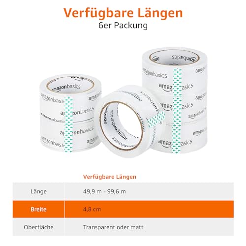 Paketklebeband von Amazon Basics – Kristallklar und vielseitig einsetzbar
