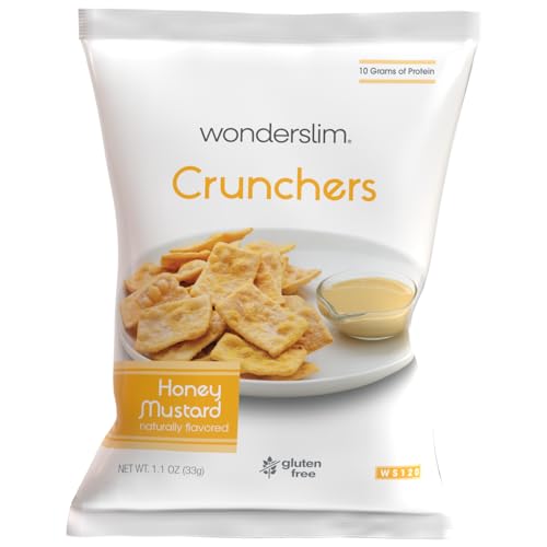 WonderSlim Protein Cracker Snack Chips, Honey Mustard, Low Fat & Gluten Free (10ct)