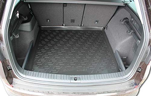 J&J Automotive | Vasca Baule Per Bagagliaio In Tpe Gomma Su Misura Per Kodiaq 2016-2023, Bordo Alto 4 Cm, Antiscivolo, Inodore, Arrotolabile