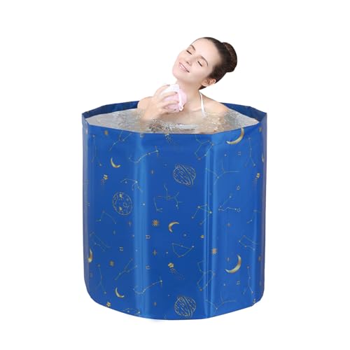 Sinbide Baignoire Pliable Adulte Portable SPA pour Petite Salle de Bain, Autoportante de Trempage 65x65x70cm