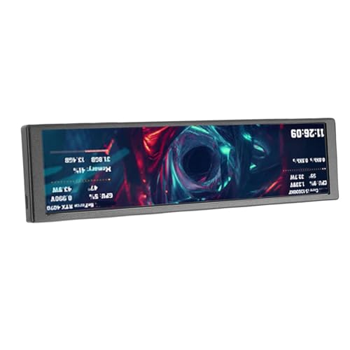 Image of 9.2 Inch Computer Secondary Screen, IPS LCD Mini Monitor, Real Time CPU GPU RAM HDD Data Display, Visual Theme Editor, Auto Brightness (Black)