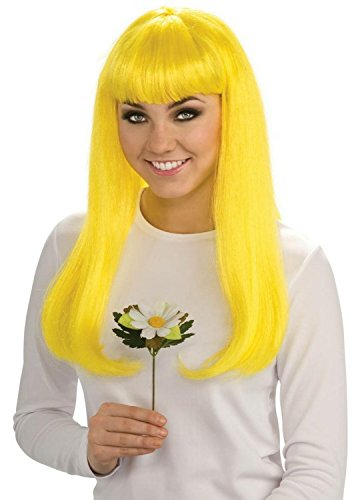 El Carnaval Peluca Melena Flequillo Amarilla