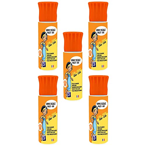 CLÉOPÂTRE Lot de 5 Colles Vinylique Vinyl'école Embout Biberon 25 gr