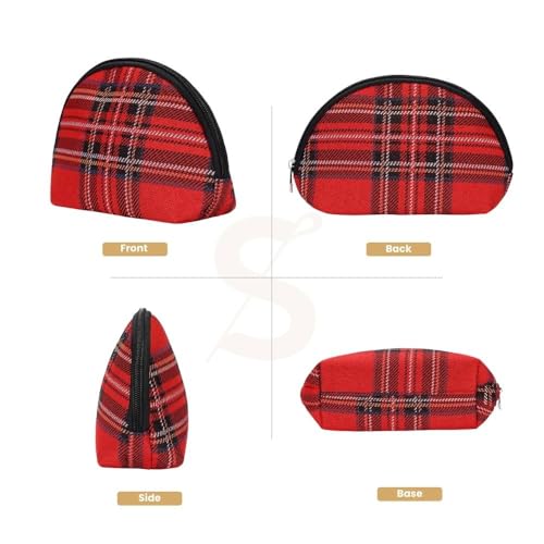 Signare Tapestry Cosmetic Bag Toiletry Makeup Bag for Women With Red Royal Stewart Tartan Design (COSM-RSTT) by Signare - Image 2