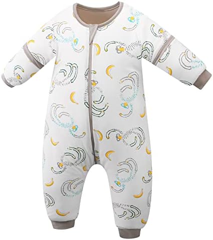 ChicSky Baby Sleeping Bag with Legs 2.5 Tog Baby Sleeping Bag with Sleeves 100% Cotton Infant Walking Sleeping Wearable Blanket 4-6 Years