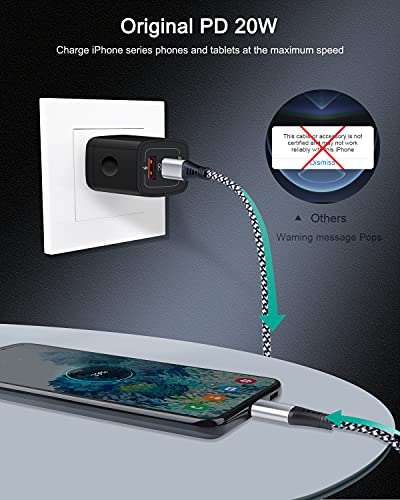 Image of 3Pack USB C Charger, Dual Port USB-C Wall Plug-in USB Charger 20W PD A Fast Charging Block for Compatible with Samsung Galaxy S22 /S21 Ultra /S20+ /Note 20 Ultra Compatible with iPhone USBC Cube Brick