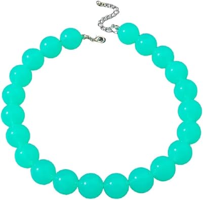 Zian Colorful Chunky Beaded Necklace for Women Large Round Acrylic Beads Choker Adjustable Candy Color Resin Necklaces Costume Party Summer Vacation Jewelry