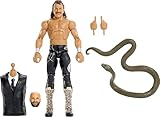 Mattel WWE Elite Collection Action Figure & Accessories, Premium Live Event Jake “The Snake” Roberts Set, Wrestlemania with Sam Roberts Build-A-Figure Parts