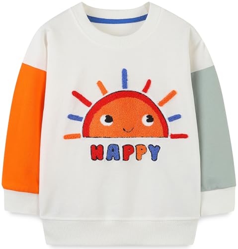 Sudaderas Niño Dinosaurio Navidad Sweatshirt Manga Larga 100% Algodón Camiseta sin Capucha para Niños 5-6 Años