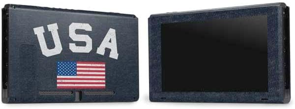 Skinit Decal Gaming Skin Compatible with Nintendo Switch Bundle - USA with American Flag Design