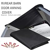 Campervans essentials Rear Barn Door van tailgate Awning Cover Rear Barn Door Canopy Cover Weather Protection Large Size 420D Oxford Waterproof Sun Shade Cover compatible with a variety of cars Black - Image 5