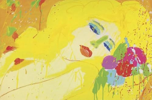 Affiche Walasse Ting Femme Nue : peinture sur toile colorée abstrait 60x90cm