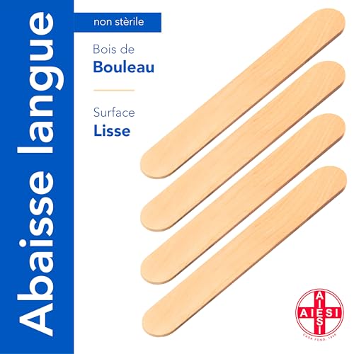 AIESI® Abaisse langue en bois jetable NON STERILE (100 pièces), Spatules en bois pour épilation – vue 2