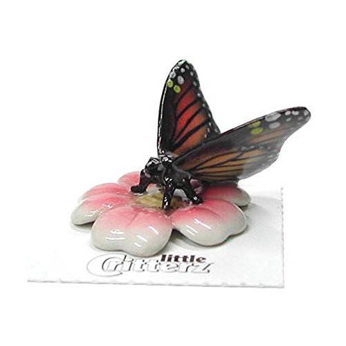 Little Critterz Butterfly - Monarch Butterfly Milkweed - Home Decor Bird Miniature Porcelain Figurine #TOP24