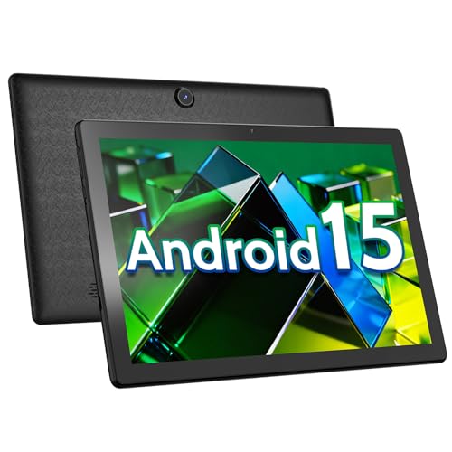 DigiLand Android 15 Tablet,10.1" Android Tablets with Octa-core Processor 6GB RAM+64GB ROM(Support Expand TF) 2MP Front/5MP Back Camera,6000 mAh Battery,2025 Android WiFi Tablet-Black (6+64GB)