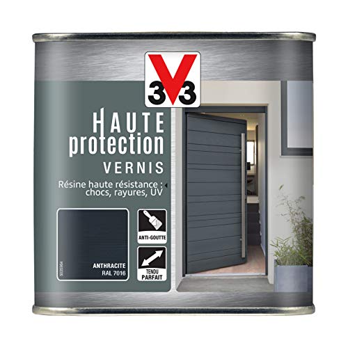 V33 Vernis extérieur Haute protection Gris anthracite brillant 0,75 L