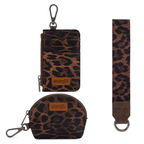 Image of Wrangler Keychain Wristlet Wallets for Women Western Dual Pouch Wristlet Credit Card Holder Wallet