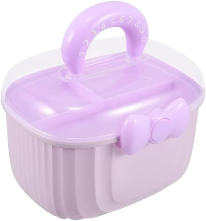 Large Capacity Clear Hair Accessories Organizer Box with Secure Lid, Portable 2 Layer Jewelry Storage Case for Women, Purple, Large