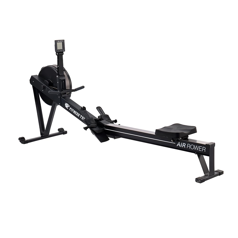 Vogatore ad Aria Pieghevole con Kinomap | Rowing Machine Home Gym con 10 Livelli Resistenza, Display LCD e Trasmissione a Catena