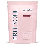 CreaGlow™ Naticol Marine Collagen + Creatine Monohydrate + Electrolytes Powder | Glow & Strength All in 1 with Magnesium, Vitamin C, Biotin & Hyaluronic Acid | Raspberry Flavoured | Free Soul