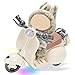 TARSHYRY Electric Doll Scooter, Mini Rotating Scooter Vehicle with Music Lights, for Dolls Action Figures Desktop Decor (Beige)