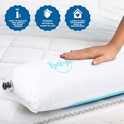 Babylio Inflatable Bed Rail [2-Pack] Travel Bed Rails For Toddlers- Lightweight & Durable Bed Guard Rails Compatible With Twin, Full, Queen & King Bed Sizes- No Pump Required- With Travel Bag #TOP5