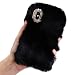 Produktbild LCHDA kompatibel mit Samsung Galaxy S9 Plus Plüsch Hülle Flauschige Hasen Fell Hülle Handyhülle Warm Weich Kaninchen Pelz Niedlich Hase Handytasche Schützend Stoßfest TPU Silikonhülle-Schwarz