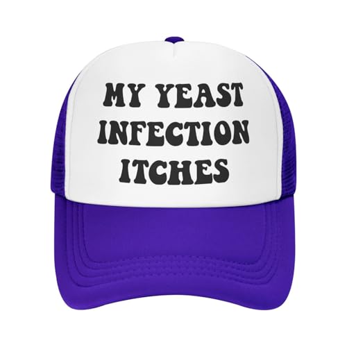 Image of My Yeast Infection Itches Trucker Hat Funny Baseball Caps Adjustable Fishing Hats for Men Women Black