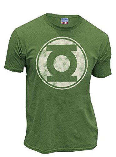 Green Lantern Kelly Green Distressed Logo Mens T-Shirt Tee (Medium) #TOP3