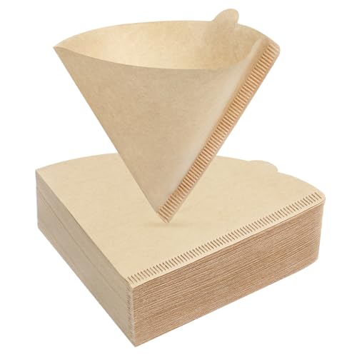 YICOTA 100 Pieces Coffee Filter Papers Disposable Unbleached Coffee Filters Compatible with V60 Size 02 Cone Filter Paper for Coffee Dripper Pour Over Coffer Makers (1-4 Cups)