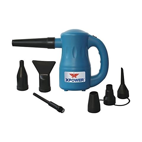 XPower Handheld Midi Blaster 550 (B53) | Low Noise Professional Pet Grooming Hair Dryer with Multiple Attachments | 2 Air Speed Settings - 3m Power Cord (Blue) Cover