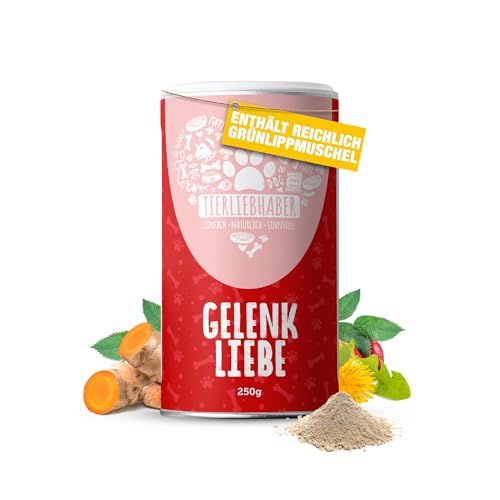 TIERLIEBHABER – Gelenkliebe Pulver 250 g – Gelenkpulver Hund mit Grünlippmuschel, MSM & Teufelskralle – Kollagen für gesunde Gelenke & Bewegungsfreude – Natürliches Nahrungsergänzungsmittel für Hunde