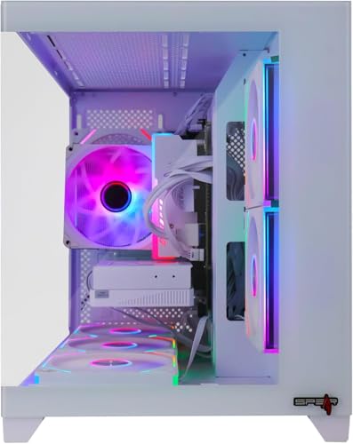 Spear Gaming PC Bundle with Intel i5-14400F, RTX 5060 8GB, 16GB DDR5 RAM, 1TB NVMe SSD, 600W PSU, 6 ARGB Fans, Windows 11 Pro, 24-Inch Monitor (White)