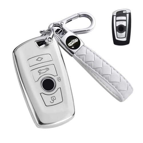 �L�[�P�[�X BMW�p �X�}�[�g�L�[�P�[�X �L�[�J�o�[ �L�[�z���_�[ TPU ��G�肢�� BMW��p�݌v BMW 1 3 4 5 6 7�V���[�Y X3 X4 M5 M6 ���ɓK�p �z���C�g (BMW-4�{�^��-A) [���s�A���i]
