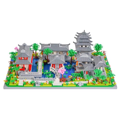 LULUFUN Juego de bloques de construcción, juguetes de construcción de arquitectura, juegos de bloques clásicos de jardines de Suzhou, antiguos chinos, famosos juegos de minibloques, juguetes para