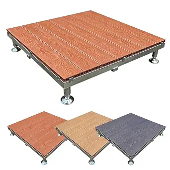 Floating Deck Kit, Modular Outdoor Wood Composite Platform, 33x33 Inches, Interlocking Decking Tiles