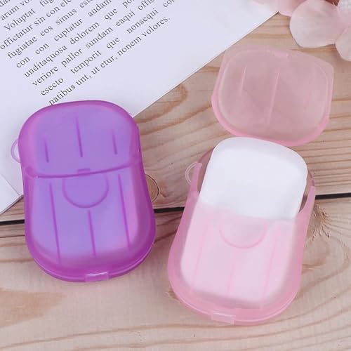 Image of Compact & Portable Paper Soap Sheets - 20 Sheets in a Travel-Friendly Box, Assorted Colors for Hygiene Anywhere