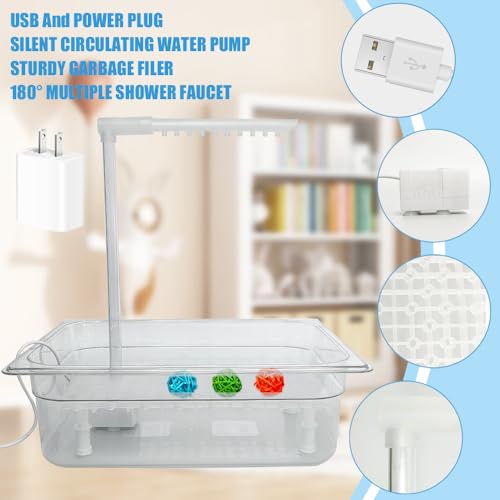 WQY GroceryShop Banheira Papagaio Pássaro Chuveiro Automático com Torneira Circulante de 180° Contém